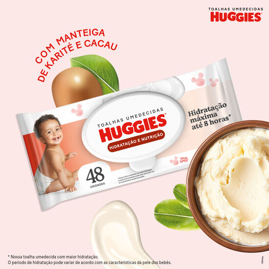 Lenço Umedecido Huggies Hidratação e Nutrição - 48 unidades